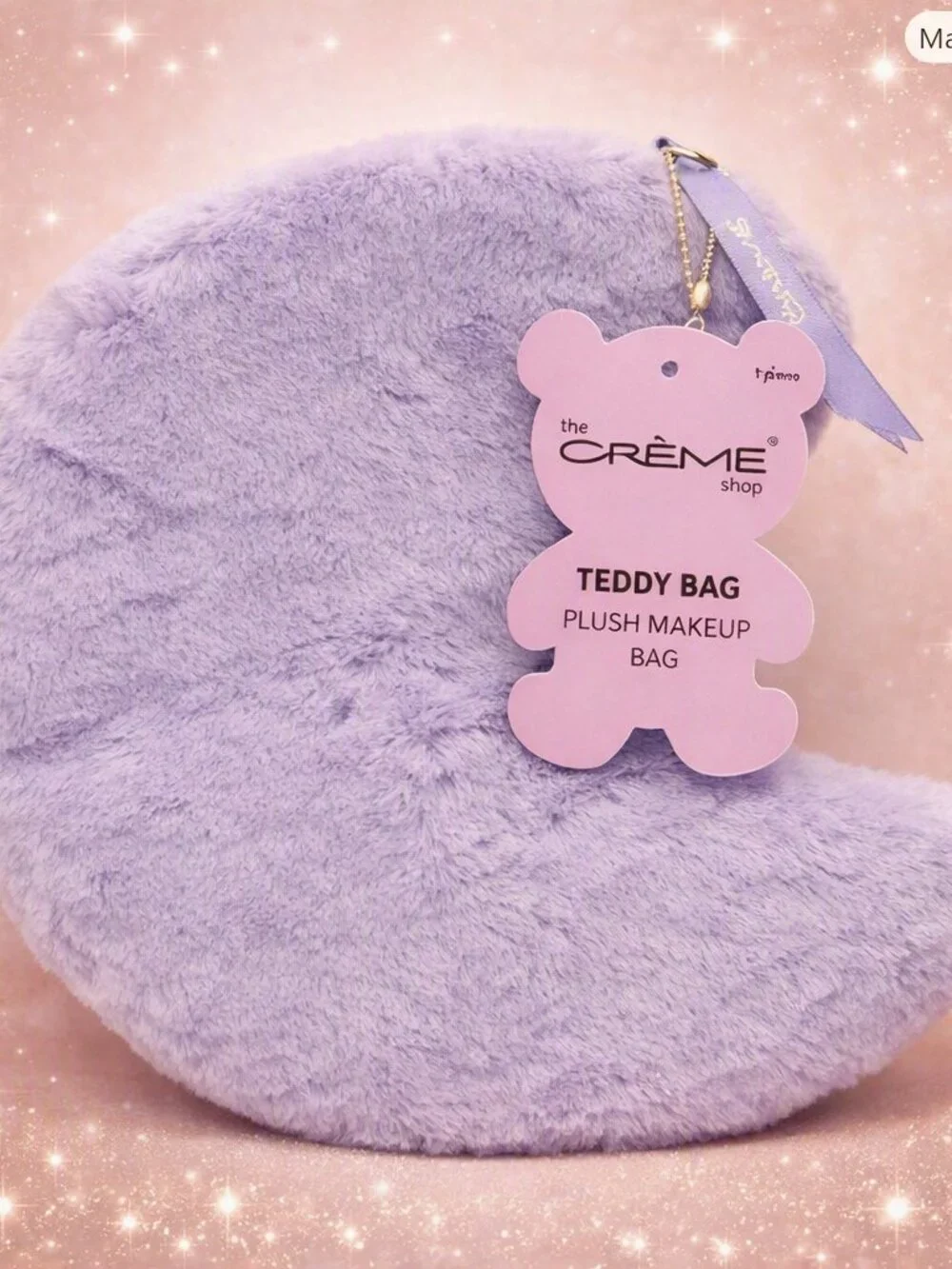 Crème Shop Teddy Plush Makeup Pouch (Over The Moon – Lavender Moon) Limied Ed